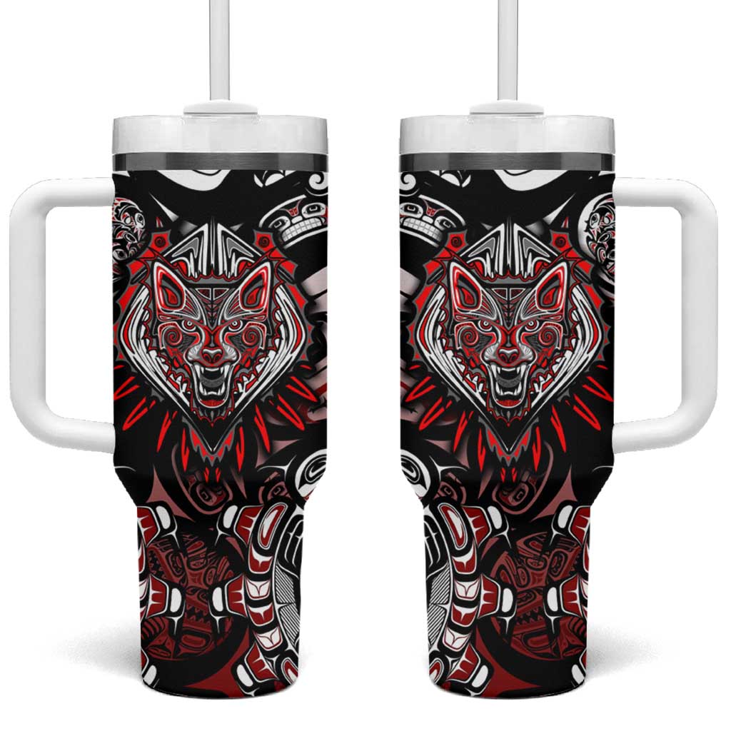 Haida Wolf Tumbler With Handle Canada Indigenous Art