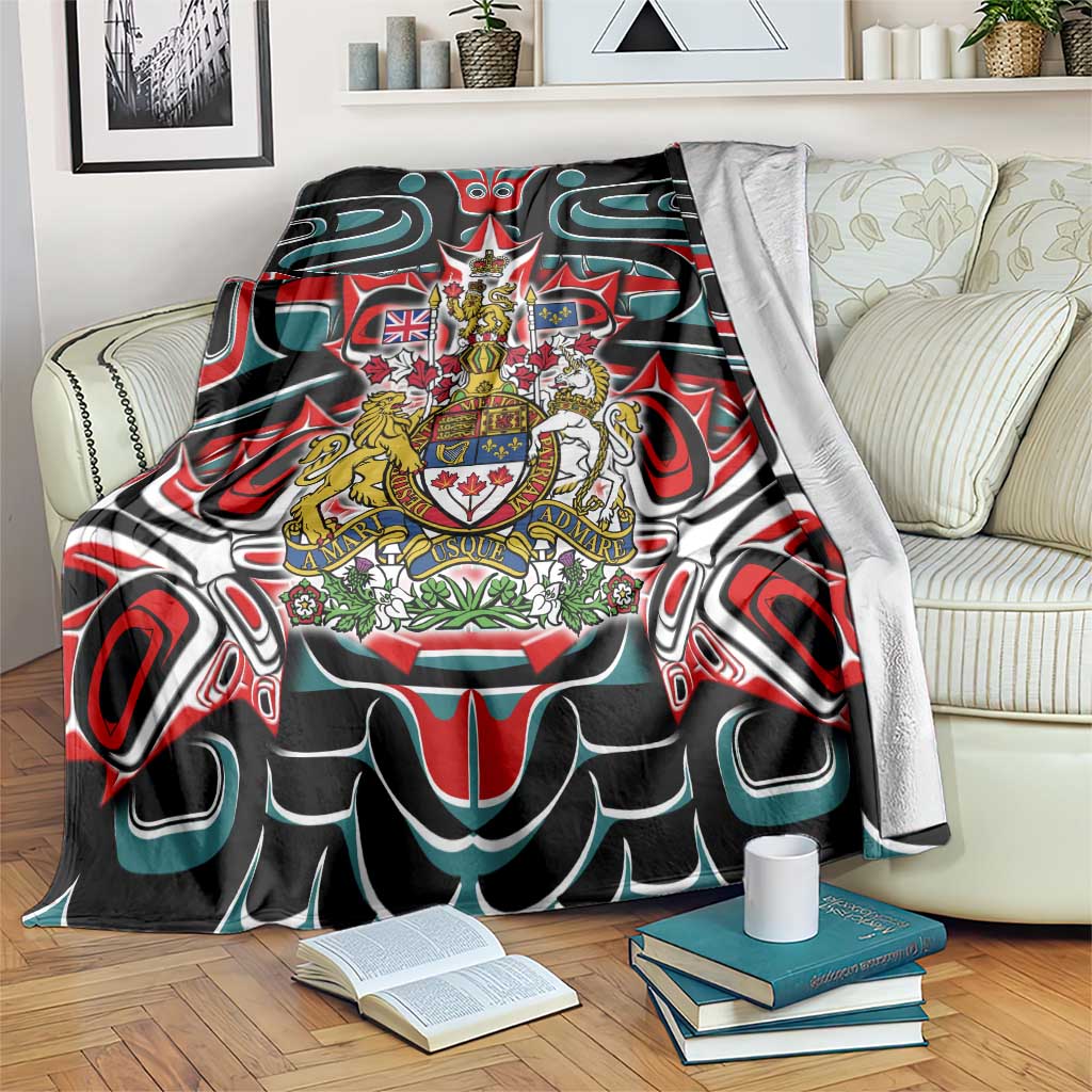 Canada Coat of Arms Haida Blanket Maple Leaf Flag Indigenous Art