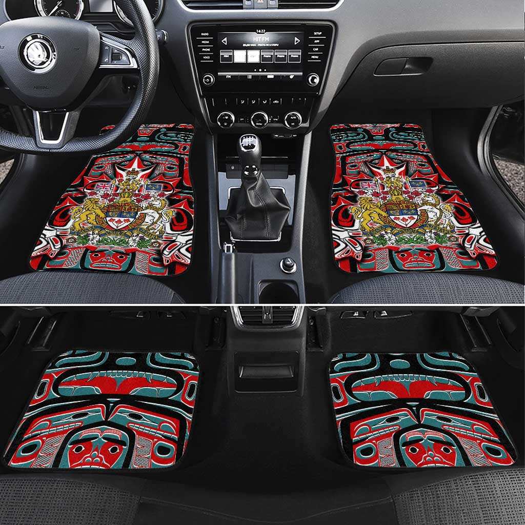 Canada Coat of Arms Haida Car Mats Maple Leaf Flag Indigenous Art