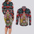 Canada Coat of Arms Haida Couples Matching Long Sleeve Bodycon Dress and Long Sleeve Button Shirt Maple Leaf Flag Indigenous Art