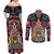 Canada Coat of Arms Haida Couples Matching Off Shoulder Maxi Dress and Long Sleeve Button Shirt Maple Leaf Flag Indigenous Art