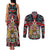 Canada Coat of Arms Haida Couples Matching Tank Maxi Dress and Long Sleeve Button Shirt Maple Leaf Flag Indigenous Art