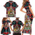 Canada Coat of Arms Haida Family Matching Short Sleeve Bodycon Dress and Hawaiian Shirt Maple Leaf Flag Indigenous Art