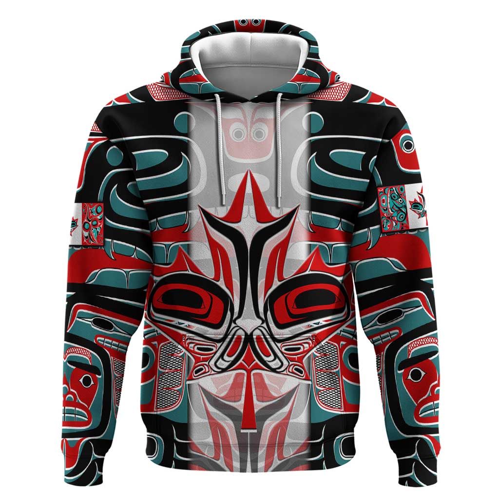 Canada Coat of Arms Haida Hoodie Maple Leaf Flag Indigenous Art