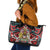 Canada Coat of Arms Haida Leather Tote Bag Maple Leaf Flag Indigenous Art