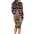 Canada Coat of Arms Haida Long Sleeve Bodycon Dress Maple Leaf Flag Indigenous Art