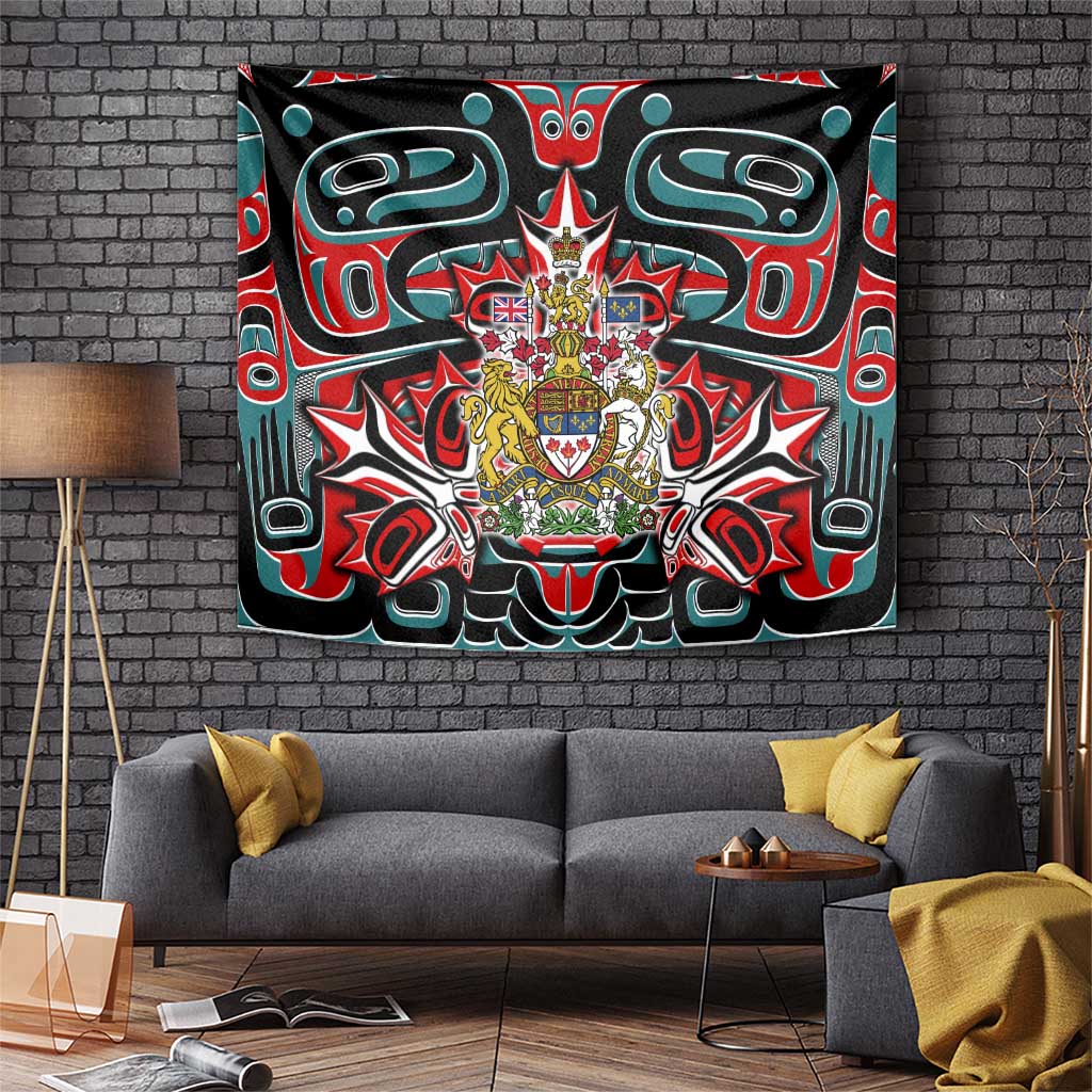 Canada Coat of Arms Haida Tapestry Maple Leaf Flag Indigenous Art