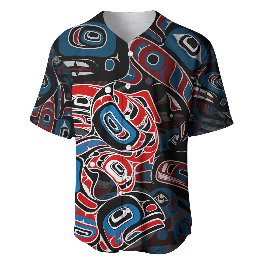 Haida Native Art Fish Baseball Jersey Canada Indigenous Art