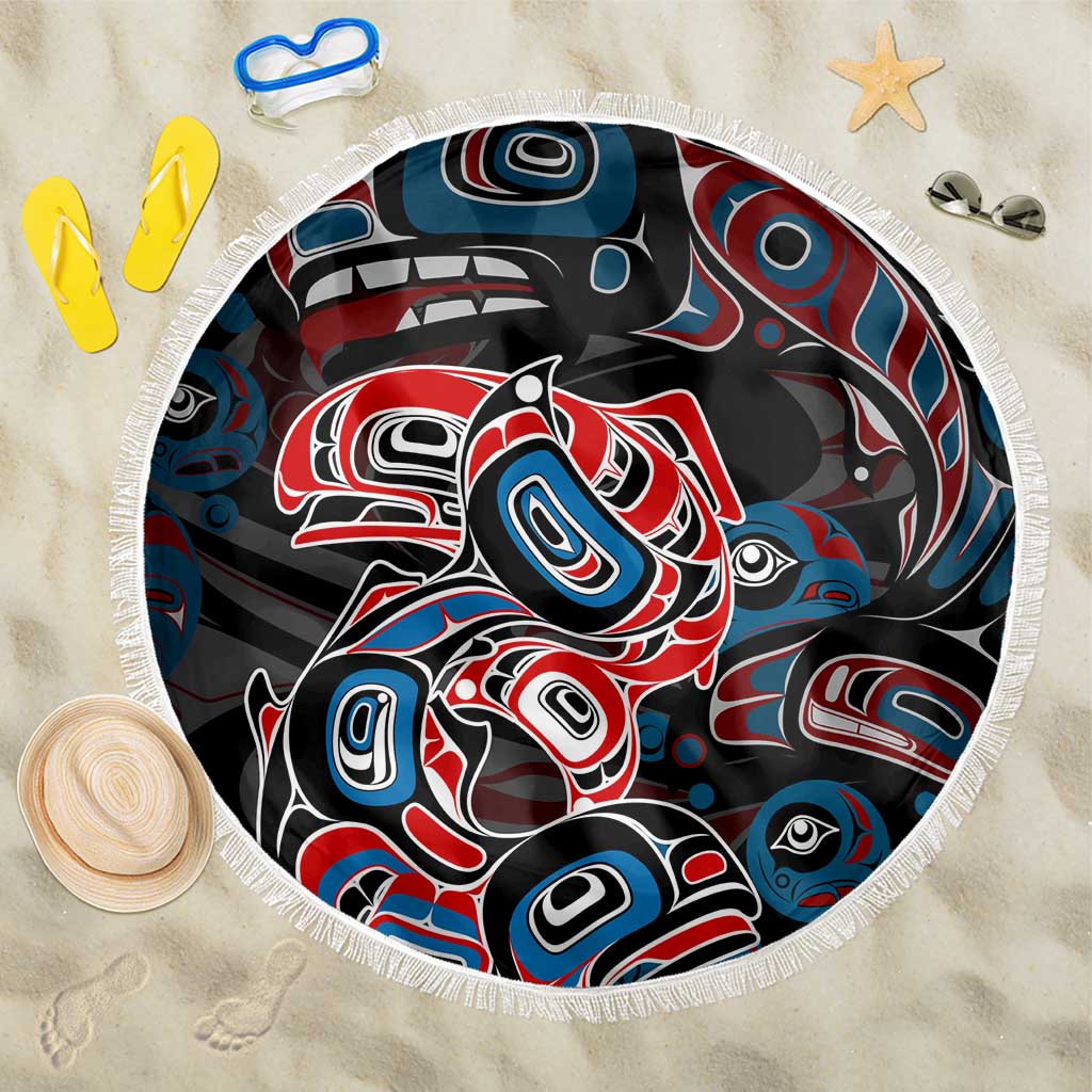 Haida Native Art Fish Beach Blanket Canada Indigenous Art