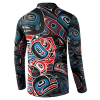 Haida Native Art Fish Button Sweatshirt Canada Indigenous Art