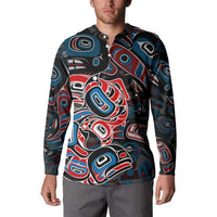 Haida Native Art Fish Button Sweatshirt Canada Indigenous Art