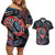 Haida Native Art Fish Couples Matching Off Shoulder Short Dress and Hawaiian Shirt Canada Indigenous Art