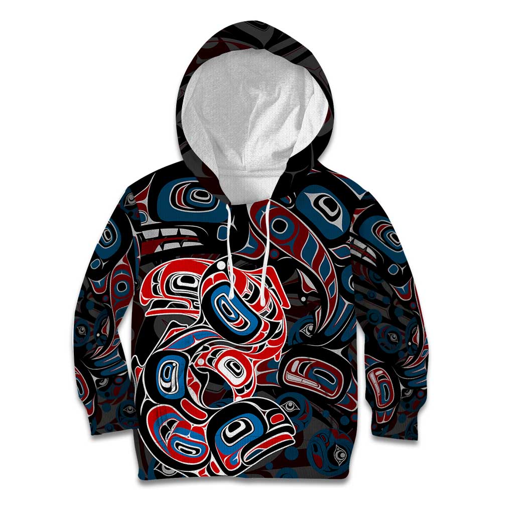 Haida Native Art Fish Kid Hoodie Canada Indigenous Art