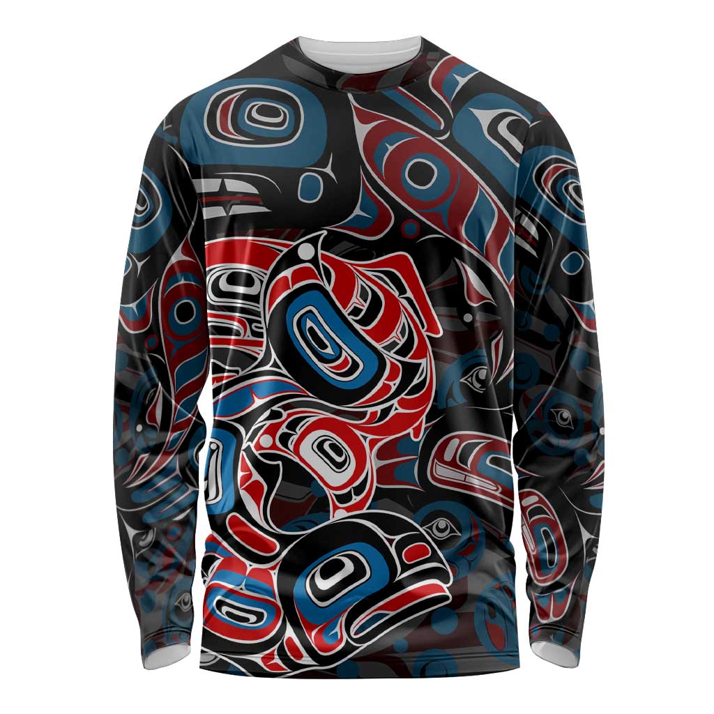 Haida Native Art Fish Long Sleeve Shirt Canada Indigenous Art