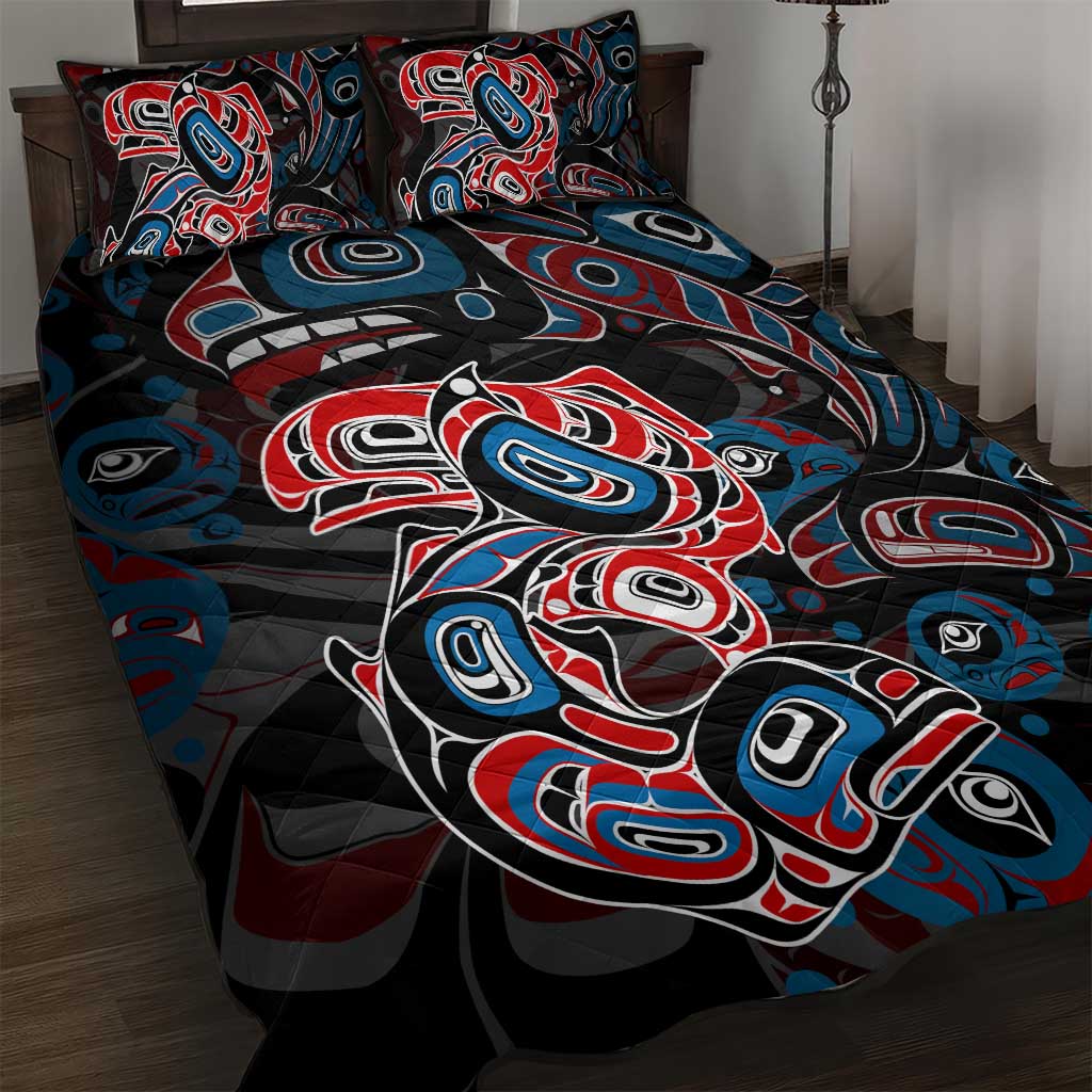 Haida Native Art Fish Quilt Bed Set Canada Indigenous Art