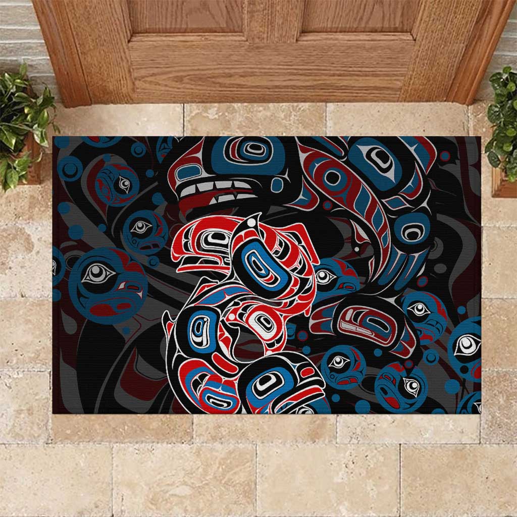 Haida Native Art Fish Rubber Doormat Canada Indigenous Art