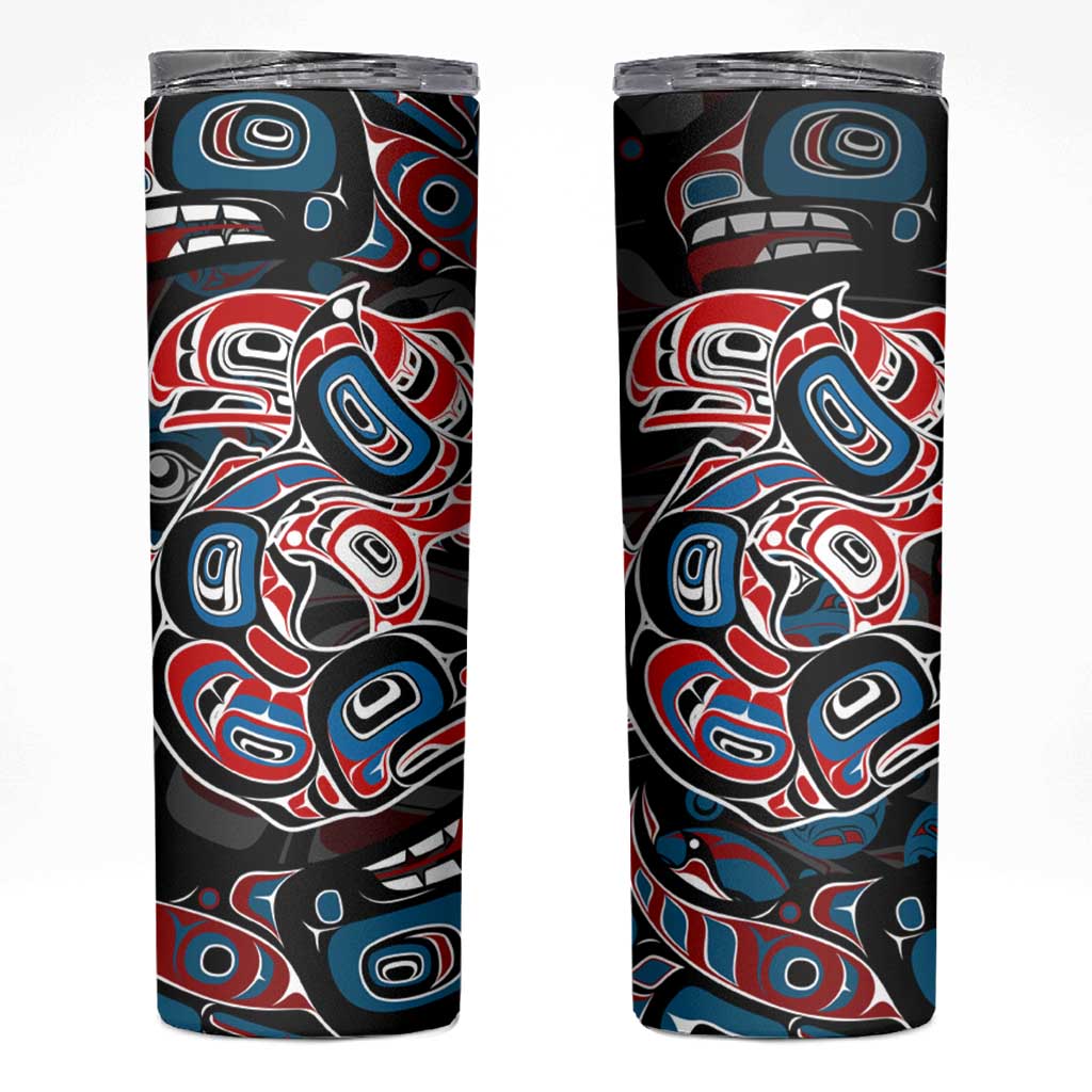 Haida Native Art Fish Skinny Tumbler Canada Indigenous Art