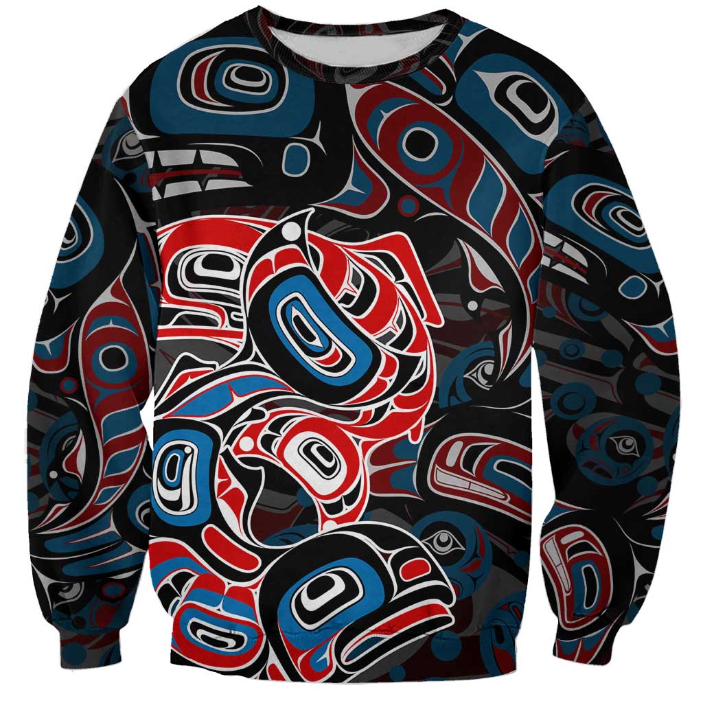 Haida Native Art Fish Sweatshirt Canada Indigenous Art