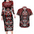 Haida Tribal Skull Canada Couples Matching Long Sleeve Bodycon Dress and Hawaiian Shirt Indigenous Warrior Totem