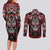 Haida Tribal Skull Canada Couples Matching Long Sleeve Bodycon Dress and Long Sleeve Button Shirt Indigenous Warrior Totem