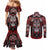 Haida Tribal Skull Canada Couples Matching Mermaid Dress and Long Sleeve Button Shirt Indigenous Warrior Totem