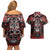 Haida Tribal Skull Canada Couples Matching Off Shoulder Short Dress and Hawaiian Shirt Indigenous Warrior Totem