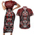 Haida Tribal Skull Canada Couples Matching Short Sleeve Bodycon Dress and Hawaiian Shirt Indigenous Warrior Totem