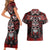 Haida Tribal Skull Canada Couples Matching Short Sleeve Bodycon Dress and Hawaiian Shirt Indigenous Warrior Totem