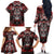 Haida Tribal Skull Canada Family Matching Off The Shoulder Long Sleeve Dress and Hawaiian Shirt Indigenous Warrior Totem