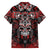 Haida Tribal Skull Canada Family Matching Off The Shoulder Long Sleeve Dress and Hawaiian Shirt Indigenous Warrior Totem