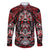 Haida Tribal Skull Canada Family Matching Off The Shoulder Long Sleeve Dress and Hawaiian Shirt Indigenous Warrior Totem