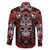 Haida Tribal Skull Canada Family Matching Off The Shoulder Long Sleeve Dress and Hawaiian Shirt Indigenous Warrior Totem