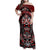 Haida Tribal Skull Canada Family Matching Off Shoulder Maxi Dress and Hawaiian Shirt Indigenous Warrior Totem