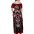 Haida Tribal Skull Canada Family Matching Off Shoulder Maxi Dress and Hawaiian Shirt Indigenous Warrior Totem