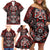 Haida Tribal Skull Canada Family Matching Off Shoulder Short Dress and Hawaiian Shirt Indigenous Warrior Totem