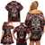 Haida Tribal Skull Canada Family Matching Off Shoulder Short Dress and Hawaiian Shirt Indigenous Warrior Totem