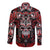 Haida Tribal Skull Canada Long Sleeve Button Shirt Indigenous Warrior Totem