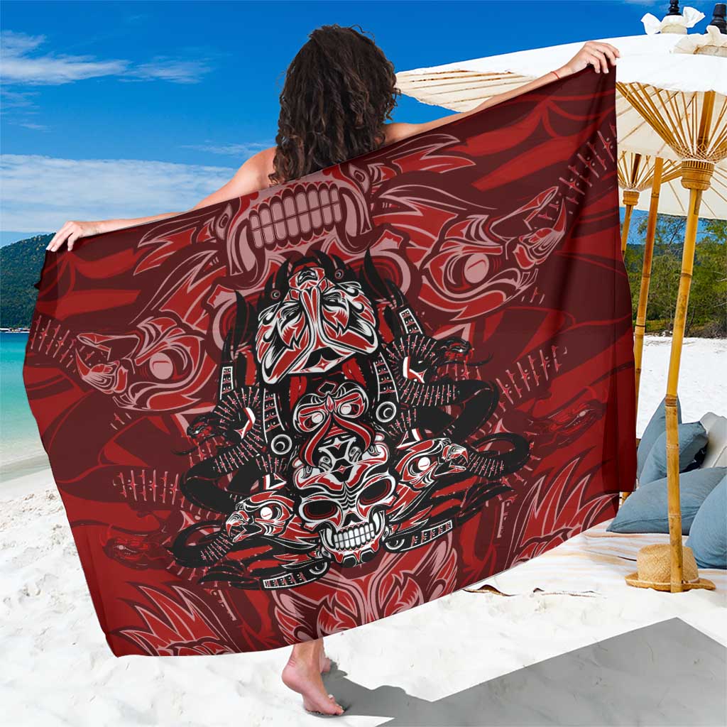 Haida Tribal Skull Canada Sarong Indigenous Warrior Totem