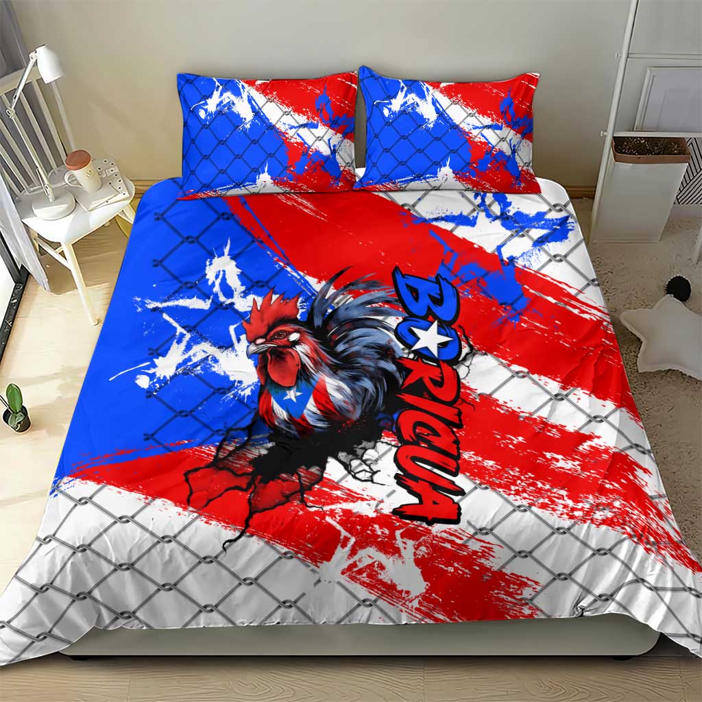Boricua Pride Rooster Flag Puerto Rico Bedding Set