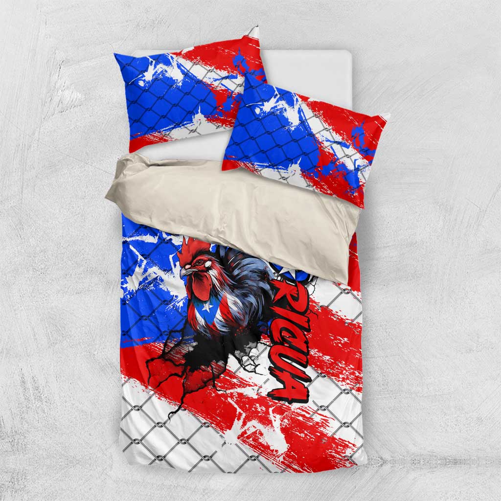 Boricua Pride Rooster Flag Puerto Rico Bedding Set