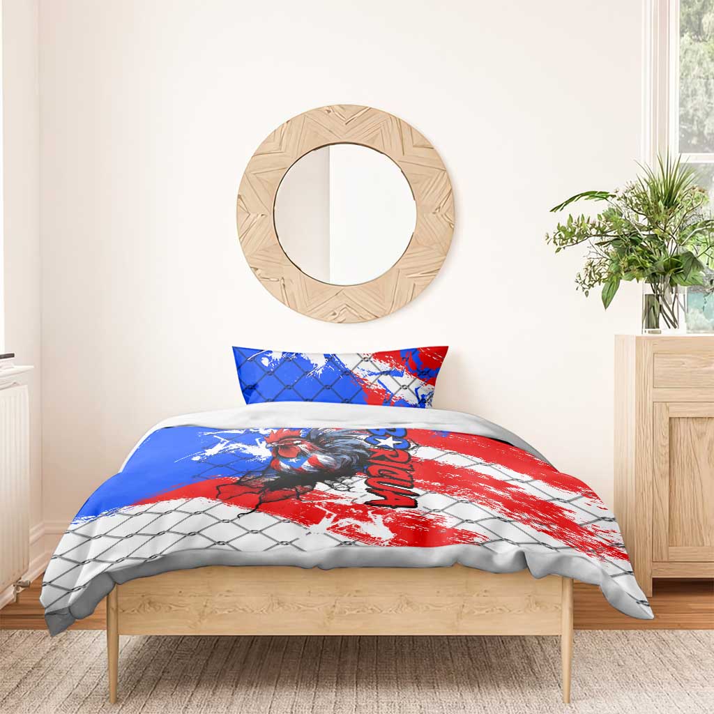 Boricua Pride Rooster Flag Puerto Rico Bedding Set