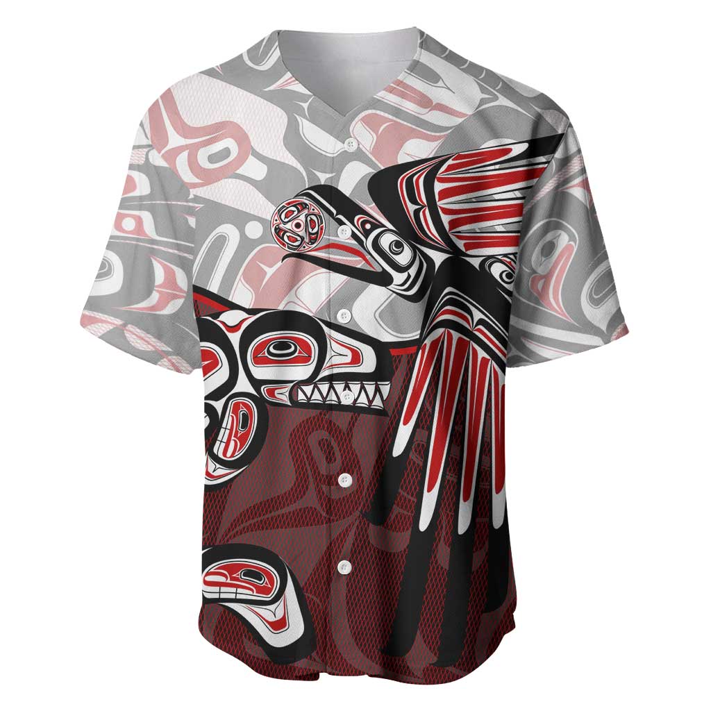 Haida Orca and Eagle Battle Baseball Jersey Canada Pacific Northwest Tribal Art