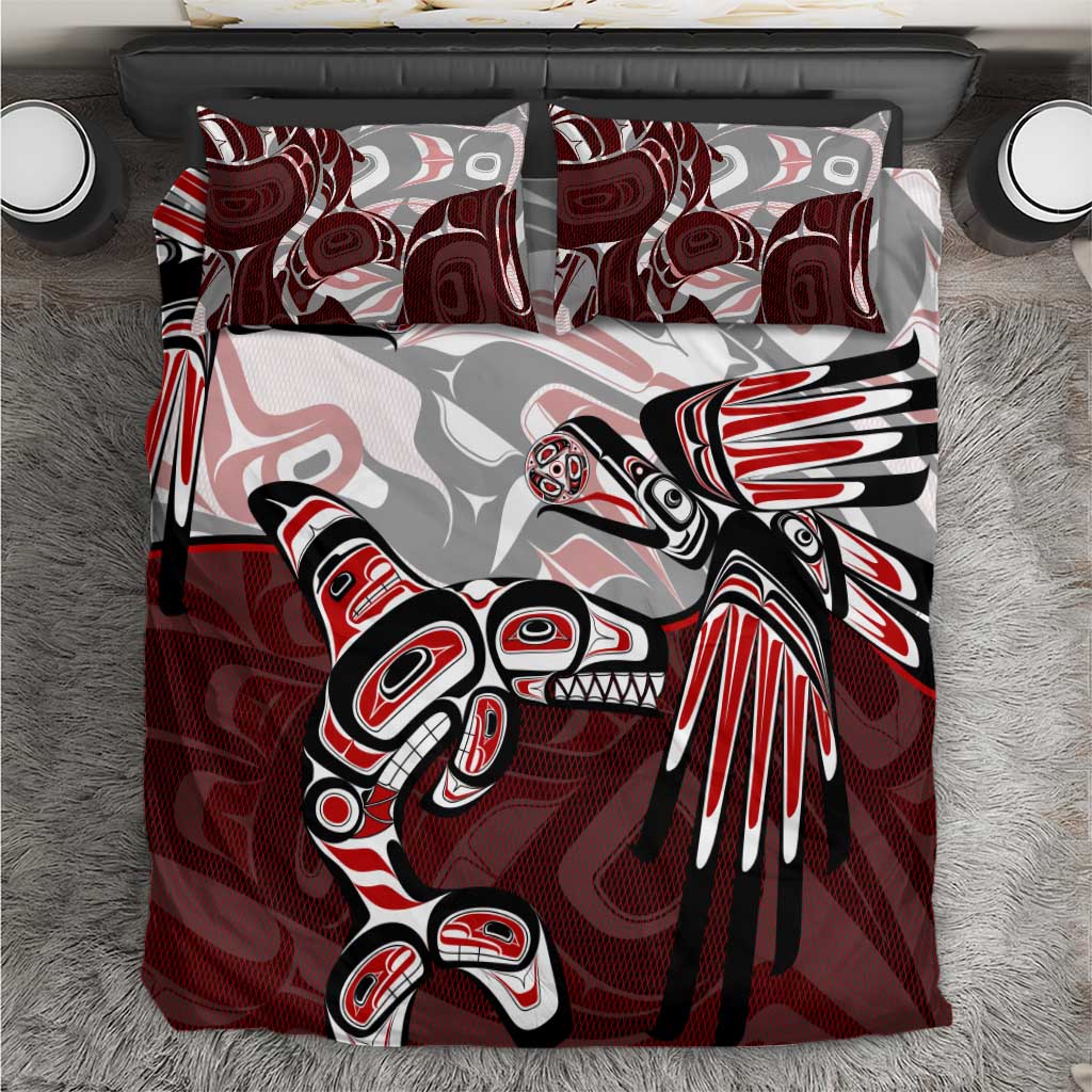 Haida Orca and Eagle Battle Bedding Set Canada Pacific Northwest Tribal Art