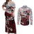 Haida Orca and Eagle Battle Couples Matching Off Shoulder Maxi Dress and Long Sleeve Button Shirt Canada Pacific Northwest Tribal Art