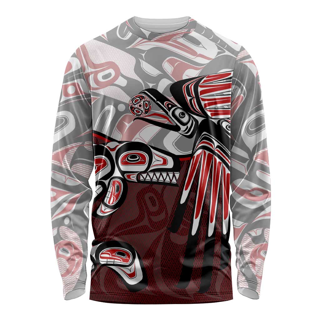 Haida Orca and Eagle Battle Long Sleeve Shirt Canada Pacific Northwest Tribal Art