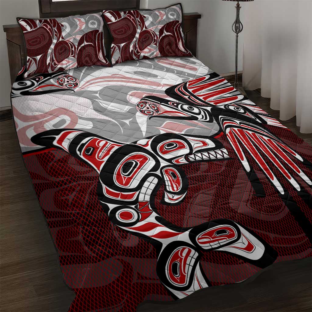 Haida Orca and Eagle Battle Quilt Bed Set Canada Pacific Northwest Tribal Art