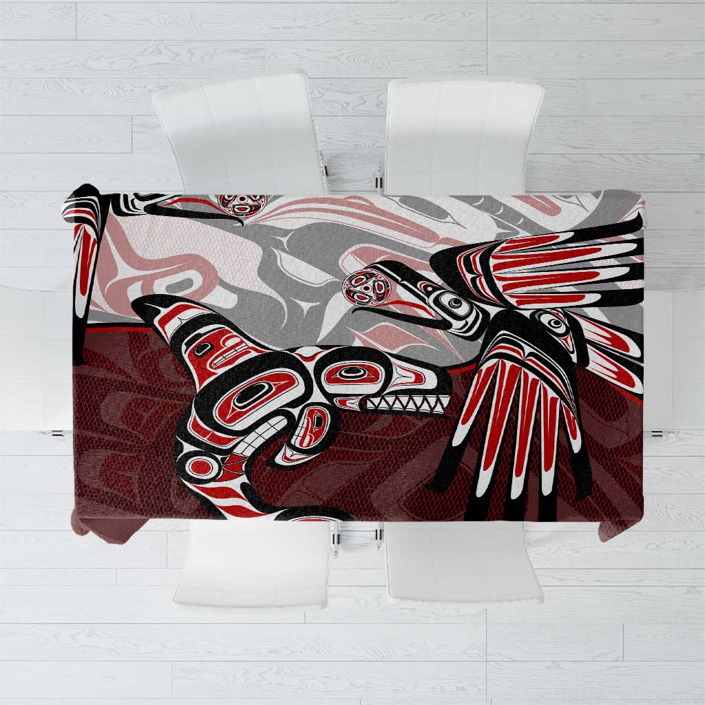 Haida Orca and Eagle Battle Tablecloth Canada Pacific Northwest Tribal Art