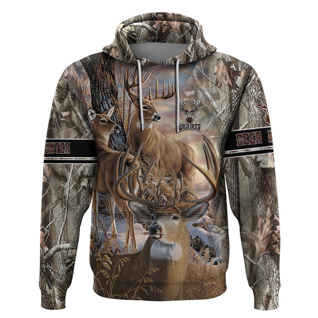 Wild Deer Hunting Hoodie Realtree Buck and Doe - Wonder Print Shop