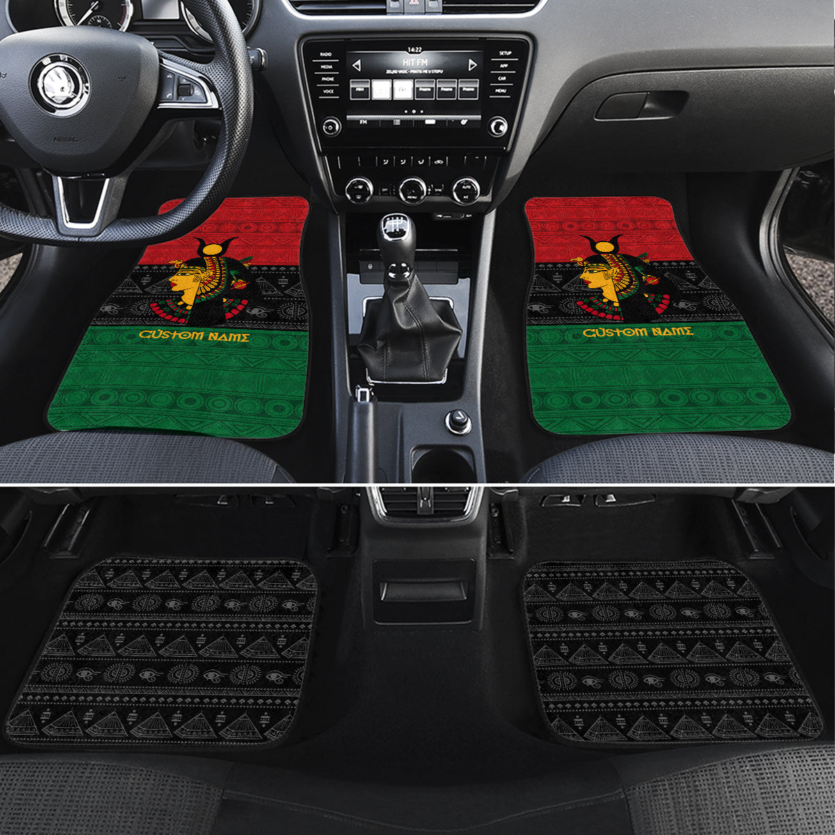 Personalized Queen In Pan-African Colors Car Mats Egyptian Beautiful Goddess - Wonder Print Shop