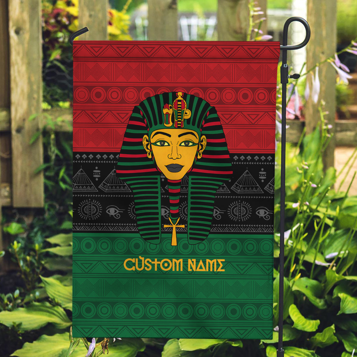 Personalized Pharaoh In Pan-African Colors Garden Flag Ancient Egypt - Wonder Print Shop